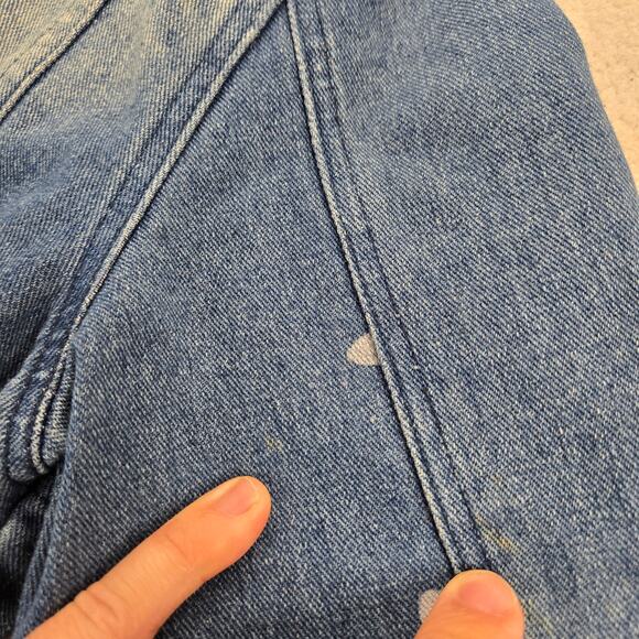 REASON Jean Jacket Mens Small Blue Hand Crafted Denim Button Up Cotton Pockets - Picture 14 of 14